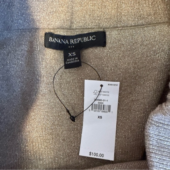 Banana Republic Factory Shimmery Knit A-line Midi Skirt Size XS Elastic Waist - Picture 3 of 6